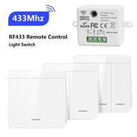 Wireless ON OFF Switch RF433 Module Remote Control Light Switch 1/2/3 Gang Wall Switch for Light Bulb Chandelier 10A 110V 220V Power Points  Switches