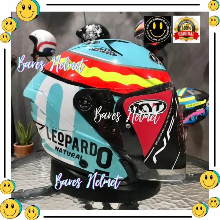 Helm KYT NFJ Jaume Leopard Half Face Double Visor Lazada Indonesia