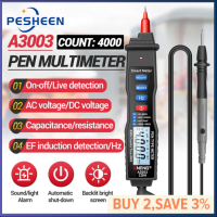 [1-3 วันมาถึง] A3003 มัลติมิเตอร์แบบดิจิตอล 4000 Count Voltage Tester (สีเหลือง)