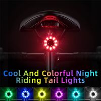 ☃◆◑ ROCKBROS Q1 Bike Tail Light USB Charging Rainproof Bicycle Rear Light Cycling Lamp 7 Color Warning Tail Light Bike Accessories