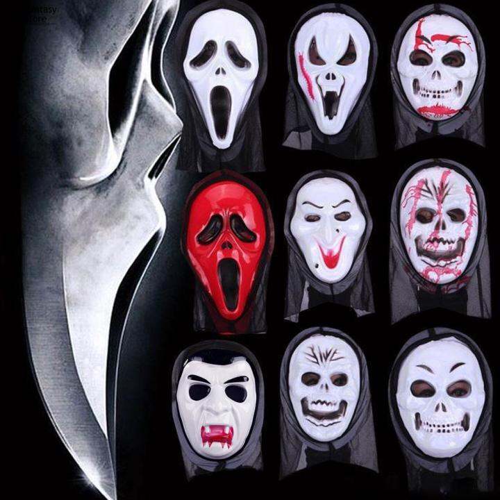 FG Halloween Scary Mask Scream Ghost Face Plastic Witches Mask Horror ...