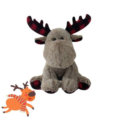Christmas 12 Inch Antlers Can Bend Brown Reindeer Plush Toys Gifts Holiday