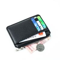 Slim Wallet Purse PU Leather Women Men Card Holder Unisex Zipper Business Card Case Credit Mini Bank Cards Holder Gift Wallet Card Holders