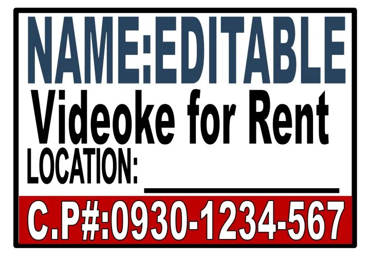 VIDEOKE FOR RENT LAMINATED SIGNAGE (A4 SIZE) WITH FREE DETAILS EDIT