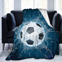 Ready Stock Super Soft King Queen Size Colourful Fire Soccer Football Ball Sport Flannel Throw Blanket Pattern for Bed Sofa Couch Blanket