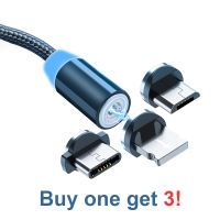 [3C electronic digital]  3 In 1ที่ชาร์จเคเบิลไมโคร USB แม่เหล็ก,สำหรับโทรศัพท์แอนดรอยด์ที่ชาร์จเร็วสายชาร์จแม่เหล็กสำหรับ iPhone 12 11 Pro XS Max X