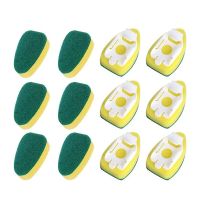 Heavy Duty Dish Wand Brush Sponge Refills Replacement Heads for Kitchen Sink Pot Cleaning Dish Sponge (12 Pieces)