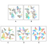 แพ็ค12สติ๊กเกอร์ติดผนัง3D ตกแต่งสติ๊กเกอร์แมลงหน้าต่างแบบถอดได้ห้องนอนปาร์ตี้การถ่ายภาพพื้นหลัง