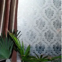 European Window Film Drop-Shipping Damascus Bedroom Adhesive Static Privacy Glass Stickers 100cm