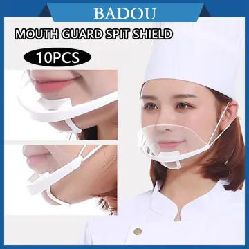 Clear Anti-Fog Plastic Visible Mouth Face Covers Transparent Face Mask For  Food Service Sanitary Mask With Elastic