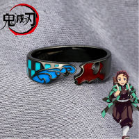 2021 Trend Demon Slayer Kimetsu No Yaiba Ring Kamado Tanjirou Cosplay Accessories Props Jewelry Ring Woman Man Gift