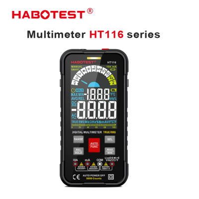 HABOTEST HT116 สมาร์ทดิจิตอลมัลติมิเตอร์ 1000V AC / DC 1000Hz 10000 นับ RMS / NCV โวลต์แอมป์มิเตอร์ดิจิตอลมัลติมิเตอร์ความต้านทานตัวเก็บประจุอุณหภูมิ