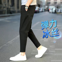 กางเกงขาฤดูร้อนบางกางเกงวอร์มกางเกงผู้ชาย Harlan breathable ice silk กางเกงชิโน slacks mens nine points c0192