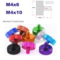 2/3/5Pcs M4 Aluminum Hand Tighten Thumb Screw Bolt DIY Computer Case Knurled Flat Head Hand Screw Anodized Length 6 10 mm Light Nails Screws  Fastener