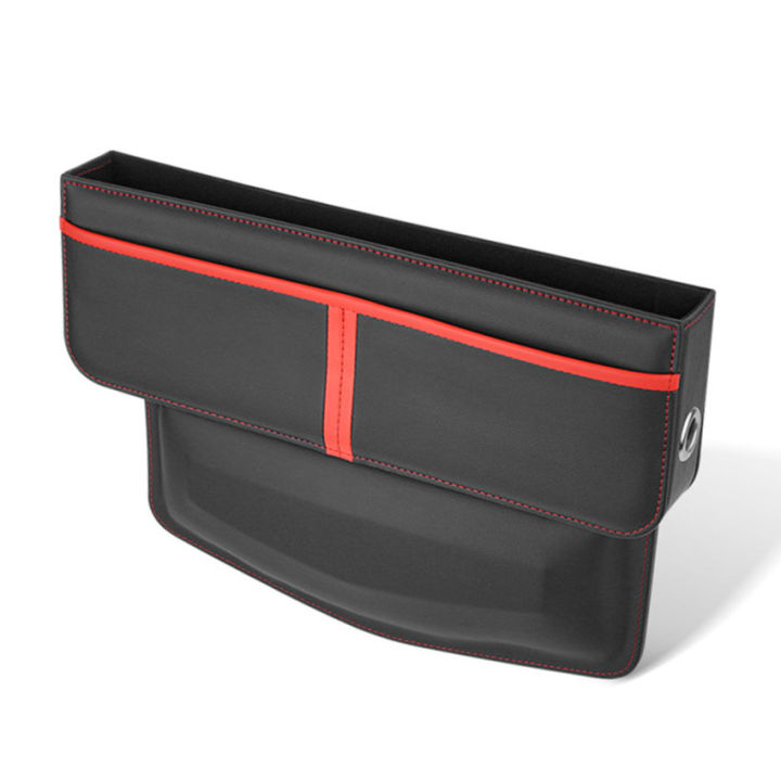 PU Leather Auto Console Side Car Seat Crevice Storage Box Slit Gap