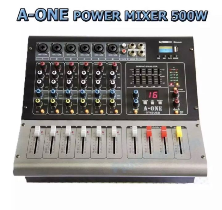 a-one-เพาเวอร์มิกเซอร์-6ช่อง-ขยายเสียง-mixng-console-6channel-mic-line-mixer-bluetooth-usb-mp3-effect-16dsp-รุ่น-gy-60usb-pt-shop