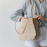 【Ready Stock】 ﹍ C23 Handmade Rattan woven Tassel Handbag Vintage Retro Straw Knitted Messenger Bag