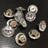 100PCS/lot  White Clear acrylic Button 18mm 20mm acrylic Crystal Buttons For Clothing Sofa Craft Sewing Accessories DIY Haberdashery