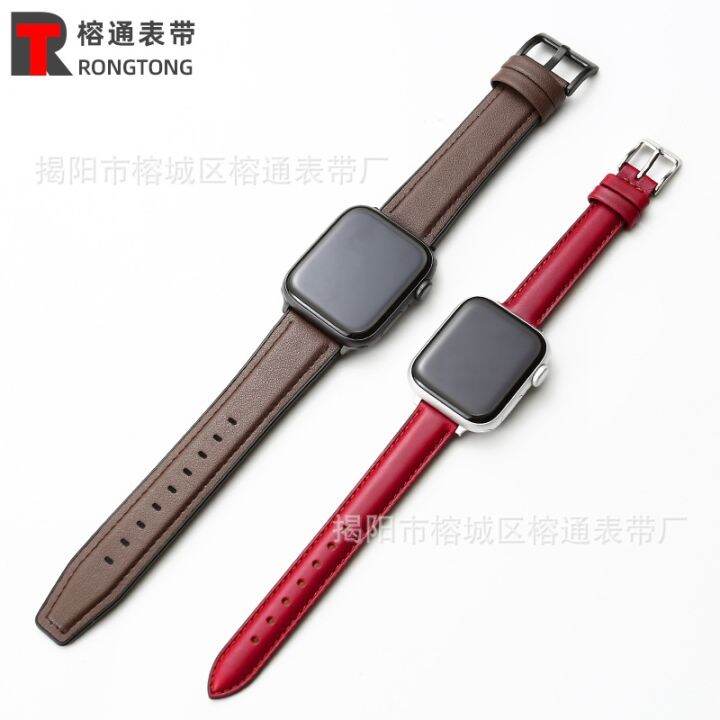 hot-sale-applicable-to-apple-watch-with-8-se-7-6-5-top-layer-cowhide-plain-weave-pin-buckle