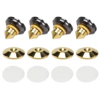 4 Set Gold Speaker Spike with Floor Discs Stand Foot Isolation Spikes Professional Speaker Accessories