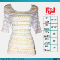 USED FQ&amp;L - Sheer White Lace Top | เสื้อแขนสั้นสีขาว เสื้อลูกไม้ เสื้อซีทรู ลายดอก ลูกไม้ ระบาย ซีทรู สีพื้น ทำงาน แท้ มือสอง