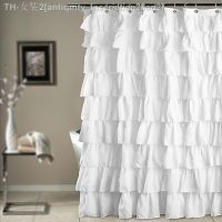 【CW】✜  Ruffle Shower Curtain Mildew Polyester With Plain Tear Resistance Luxury Supplies