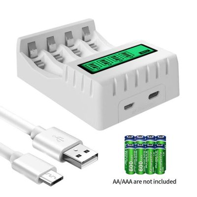 อัจฉริยะหน้าจอ LCD ที่ชาร์จแบตเตอรี่อัจฉริยะ4ช่องสำหรับ A/aaa NiCd แบตเตอรี่แบบชาร์จได้ NiMh Aa/ ที่ชาร์จแบตเตอรี่ขนาด AAA