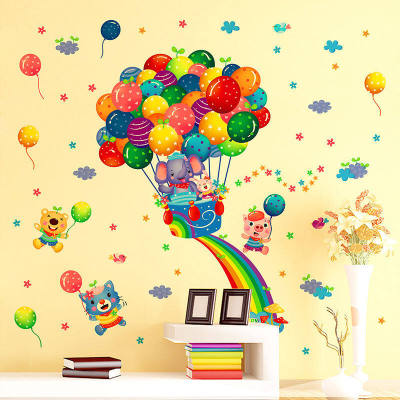 【Household series】Cartoon Hot Air Balloon Nursery Removable Wall Sticker Decal Decor Vinyl Art wall stickers wall stickers for living room wall stickers for bedroom wall stickers for kids wall stickers