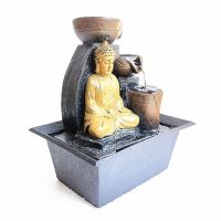 Buddha Tabletop Waterfall Fountain Fengshui Meditation Relaxing Indoor Decoration Waterfall Kit Water Flow For Home Office Decor