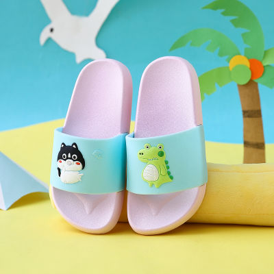 Children Summer Slides Cartoon Cat Dinosaur Slippers Cute Beach Home Slippers Slip on Slide Sandals Shoes Bothe Flip Flops Shoes