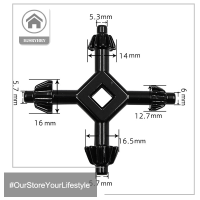 HITN 1PC 4 in 1 Multi-Function Universal Chuck Key Drill spanner RATCHET SOCKET