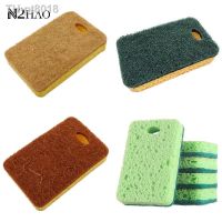 ❡✳  Compressed Wood Pulp  Double-sided Dishwashing Sponge Kitchen Cleaning Brush Scouring Pad Pot Wipe Block Cloth Cleaning Tools