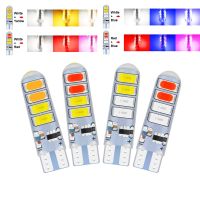 【CW】☬  T10 W5W 12V Bi-Color Flashing Led Car bulb for Reading Door Side light