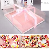 【hot】 super large transparent packaging box flower cupcake gift birthday cake red single layer containers