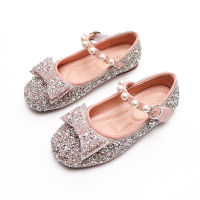 Girls Shoes 2022 Spring Kids Fashion Princess Dress Shoe Baby Shoes nd Mary Jane Toddler Flats Glitter Pearl Pink Soft Sole