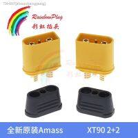 ◙ Amass XT90I Plug Connector 4.5mm Copper Gold Plated Bullet Male and Female Head 2 2 with Signal Pins for Model Drones