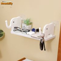 【HOT】☃☽■  Shelf Adhesive Organizer Wall Mounted Shelves with Guardrail for Shampoo Condiment