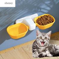SHENEY เครื่องประดับสัตว์เลี้ยงพลาสติกแบบแขวนถ้วยอาหารสัตว์เลี้ยงแบบปรับได้สำหรับสุนัขลูกสุนัขลูกแมว