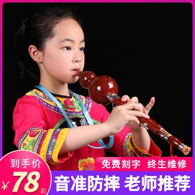 ✹□♙ Zile gourd silk beginners c-down b-tune adult primary school students entry-level professional performance type Yunnan resin musical instrument