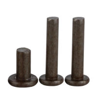 M5 size flat round head rivet solid smooth rivets iron percussion metric machine fasteners 6mm - 45mm length