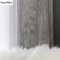 Innermor Home Deocr Perspective Tulle Curtains For Living room Solid Grid Curtains for bedroom Soft Tulle for Kitchen Customized