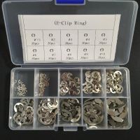 ◈❀₪ 200Pcs Stainless Steel E Clip Washer Assortment Kit 1.5 2 3 4 5 6 7 8 9 10 mm Circlip retaining ring for shaft fastener hardware