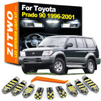 Zitwo 12pcs แสงในร่มสำหรับ Toyota Prado 90 LC90 1996 1997 1998 1999 2000หลอดไฟ LED ภายในโดมอ่านแผ่นชุด