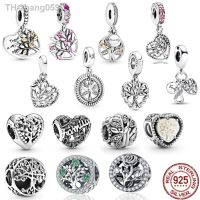 Hot Sale 925 Sterling Silver Heart Family Tree Series Dangle Charm Beads Fit Original Pandora Bracelet Necklace DIY Jewelry Gift