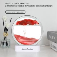 USB LED Quicksand Night Light 3D Natural Landscape Flowing Sand Moving Hourglass Quicksand Painting Table Lamp