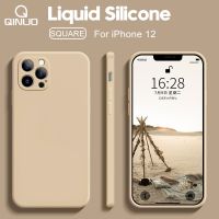 Luxury Original Square Liquid Silicone Phone Case For iPhone 14 13 12 11 Pro Max 12 Mini X XR XS Max 6S 7 8 Plus Thin Soft Cover  Screen Protectors
