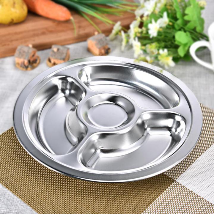 stainless-steel-divided-plate-stainless-steel-toddler-plates-baby-plates-dinner-plates-divided-dinner-tray-diet-food-control