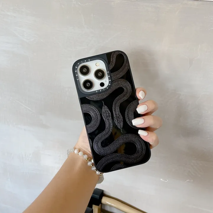 CASETiFY Black Kingsnake Hard Case For iPhone 15 14 11 12 13