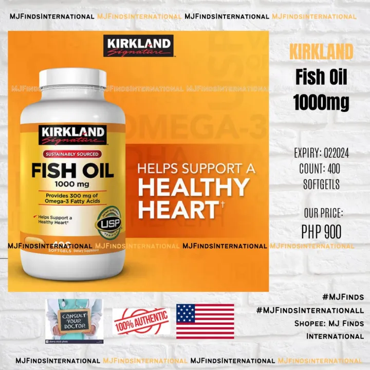 Kirkland Fish Oil 1000mg 400 Softgels Lazada PH