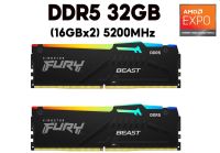 RAM 32GB (16GBX2) DDR5 5200MHz KINGSTON FURY BEAST (AMD EXPO) แรม (KF552C36BBEAK2-32)